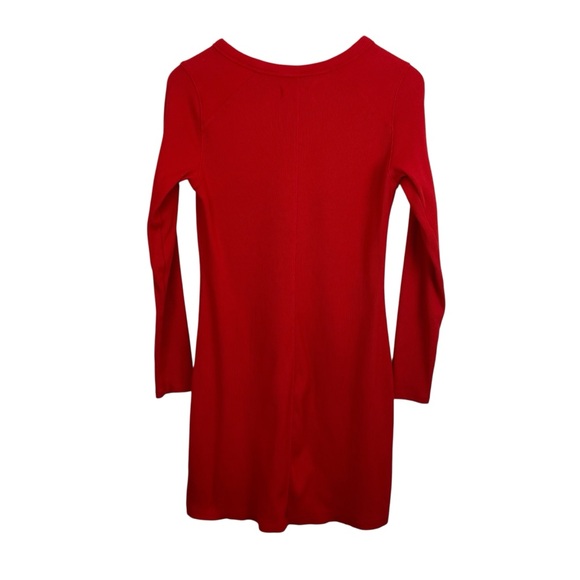 Everlane | Red The Ribbed Organic Cotton Mini Dress - Picture 4 of 7